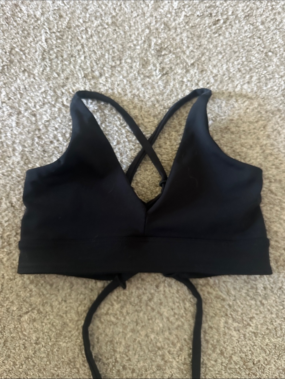 Five Black Crisscross Strappy Sports Bralette